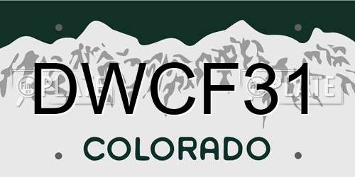 DWCF31 Colorado License Plate