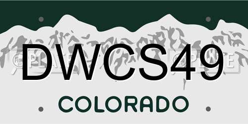 DWCS49 Colorado License Plate