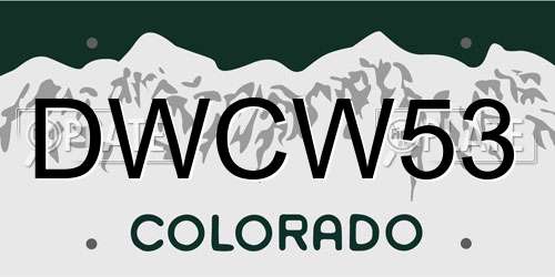 DWCW53 Colorado License Plate