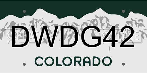 DWDG42 Colorado License Plate