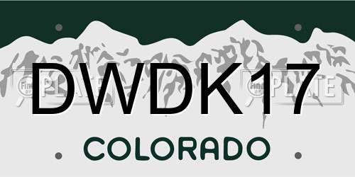 DWDK17 Colorado License Plate