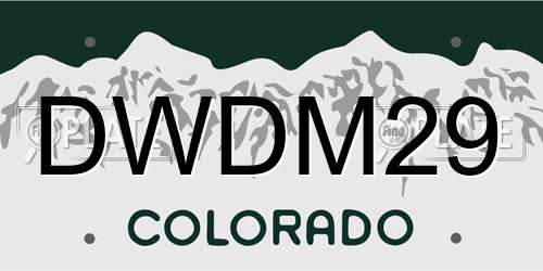 DWDM29 Colorado License Plate