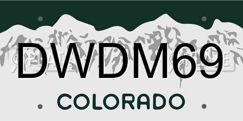 DWDM69 Colorado License Plate