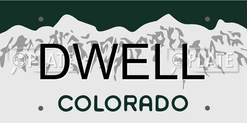 DWELL Colorado License Plate