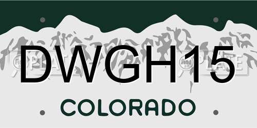 DWGH15 Colorado License Plate