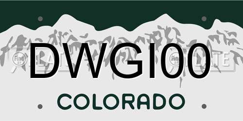 DWGI00 Colorado License Plate