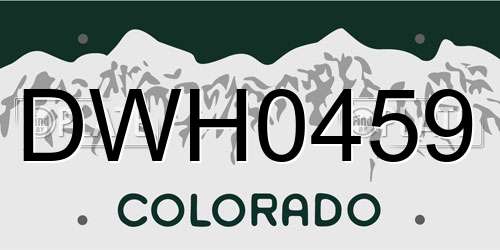 DWH0459 Colorado License Plate