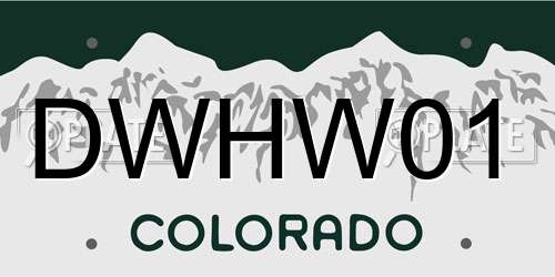 DWHW01 Colorado License Plate