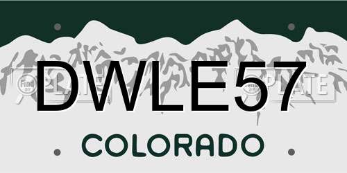 DWLE57 Colorado License Plate