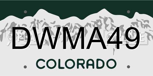 DWMA49 Colorado License Plate