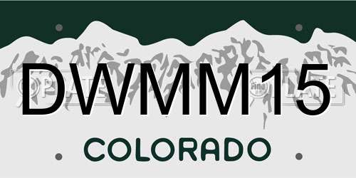 DWMM15 Colorado License Plate