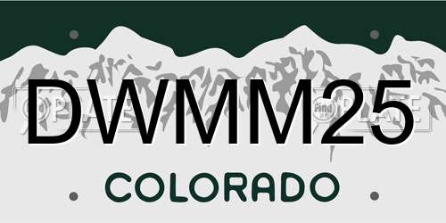 DWMM25 Colorado License Plate