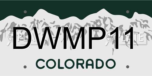 DWMP11 Colorado License Plate