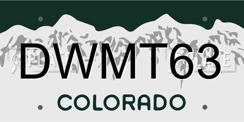 DWMT63 Colorado License Plate