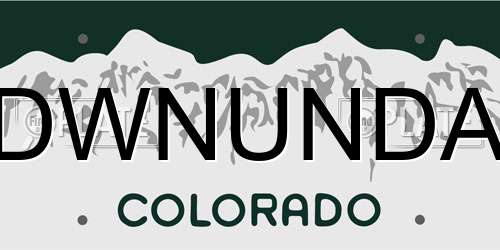 DWNUNDA Colorado License Plate