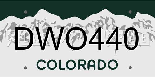 DWO440 Colorado License Plate