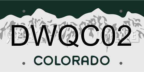 DWQC02 Colorado License Plate