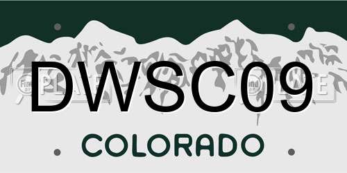 DWSC09 Colorado License Plate