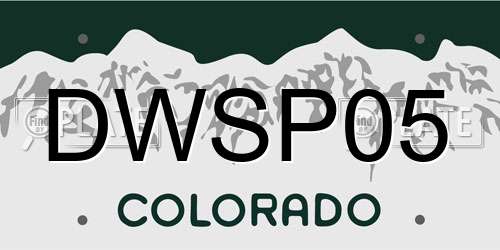 DWSP05 Colorado License Plate