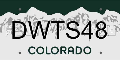 DWTS48 Colorado License Plate