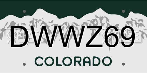 DWWZ69 Colorado License Plate