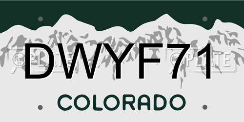 DWYF71 Colorado License Plate