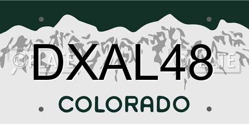 DXAL48 Colorado License Plate