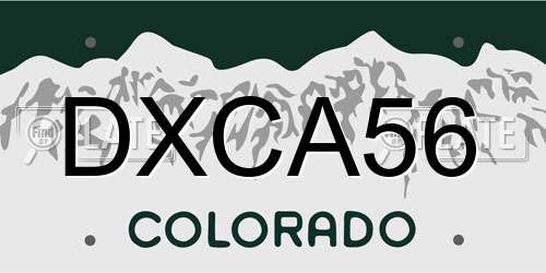 DXCA56 Colorado License Plate