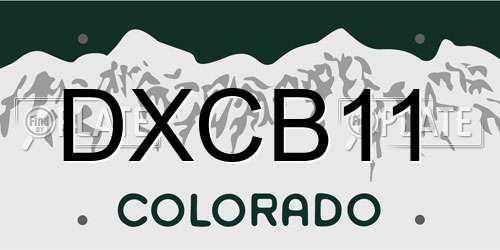 DXCB11 Colorado License Plate