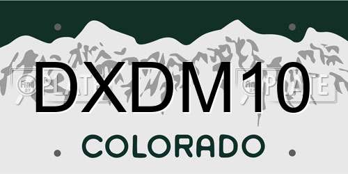 DXDM10 Colorado License Plate