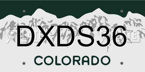 DXDS36 Colorado License Plate