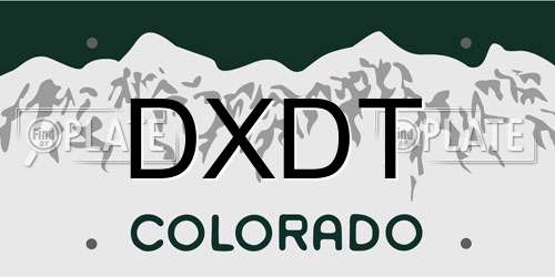 DXDT Colorado License Plate