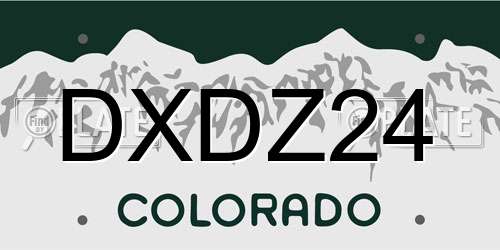 DXDZ24 Colorado License Plate