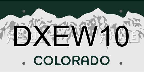 DXEW10 Colorado License Plate