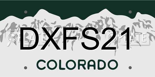 DXFS21 Colorado License Plate