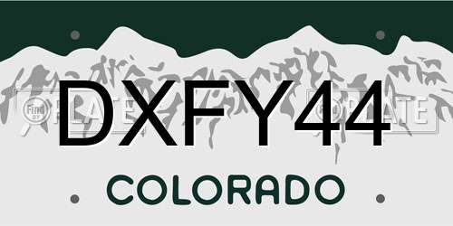 DXFY44 Colorado License Plate