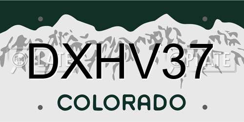 DXHV37 Colorado License Plate