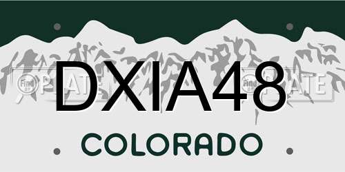 DXIA48 Colorado License Plate