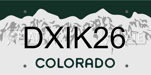 DXIK26 Colorado License Plate