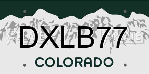DXLB77 Colorado License Plate