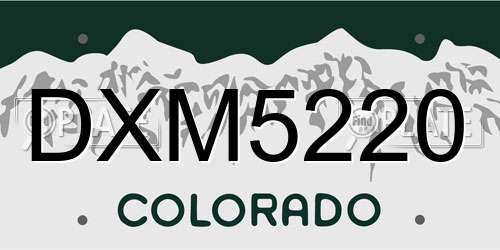 DXM5220 Colorado License Plate