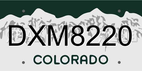 DXM8220 Colorado License Plate