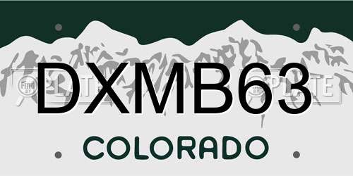 DXMB63 Colorado License Plate