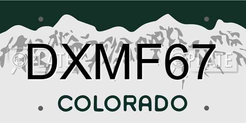 DXMF67 Colorado License Plate