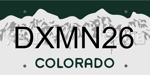 DXMN26 Colorado License Plate