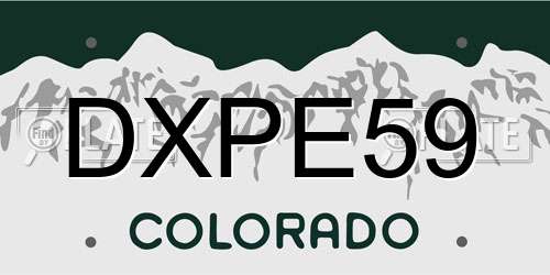 DXPE59 Colorado License Plate