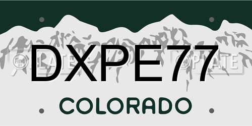 DXPE77 Colorado License Plate