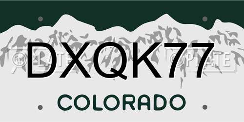 DXQK77 Colorado License Plate