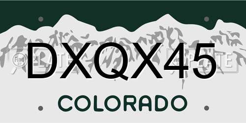 DXQX45 Colorado License Plate