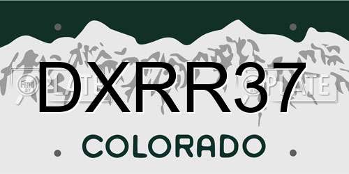 DXRR37 Colorado License Plate